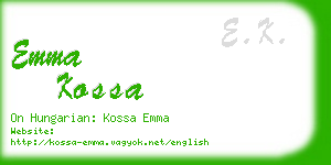 emma kossa business card